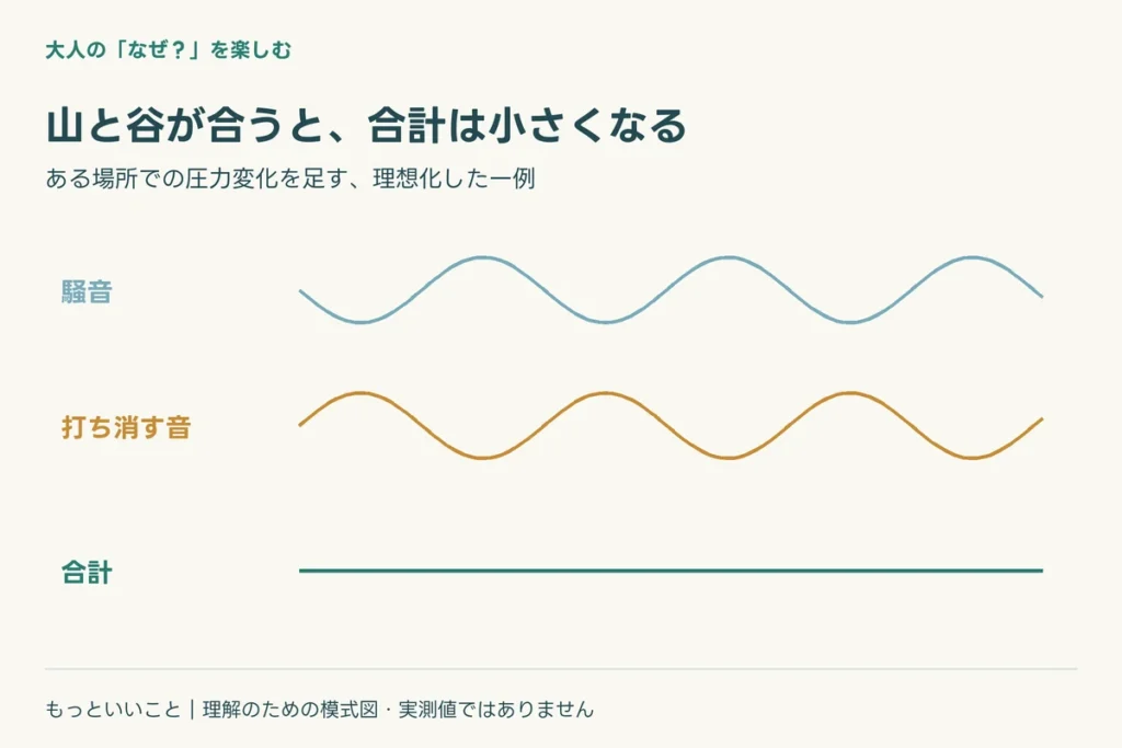 マイクで測り、耳元で合わせるに関わる仕組みを整理した図
